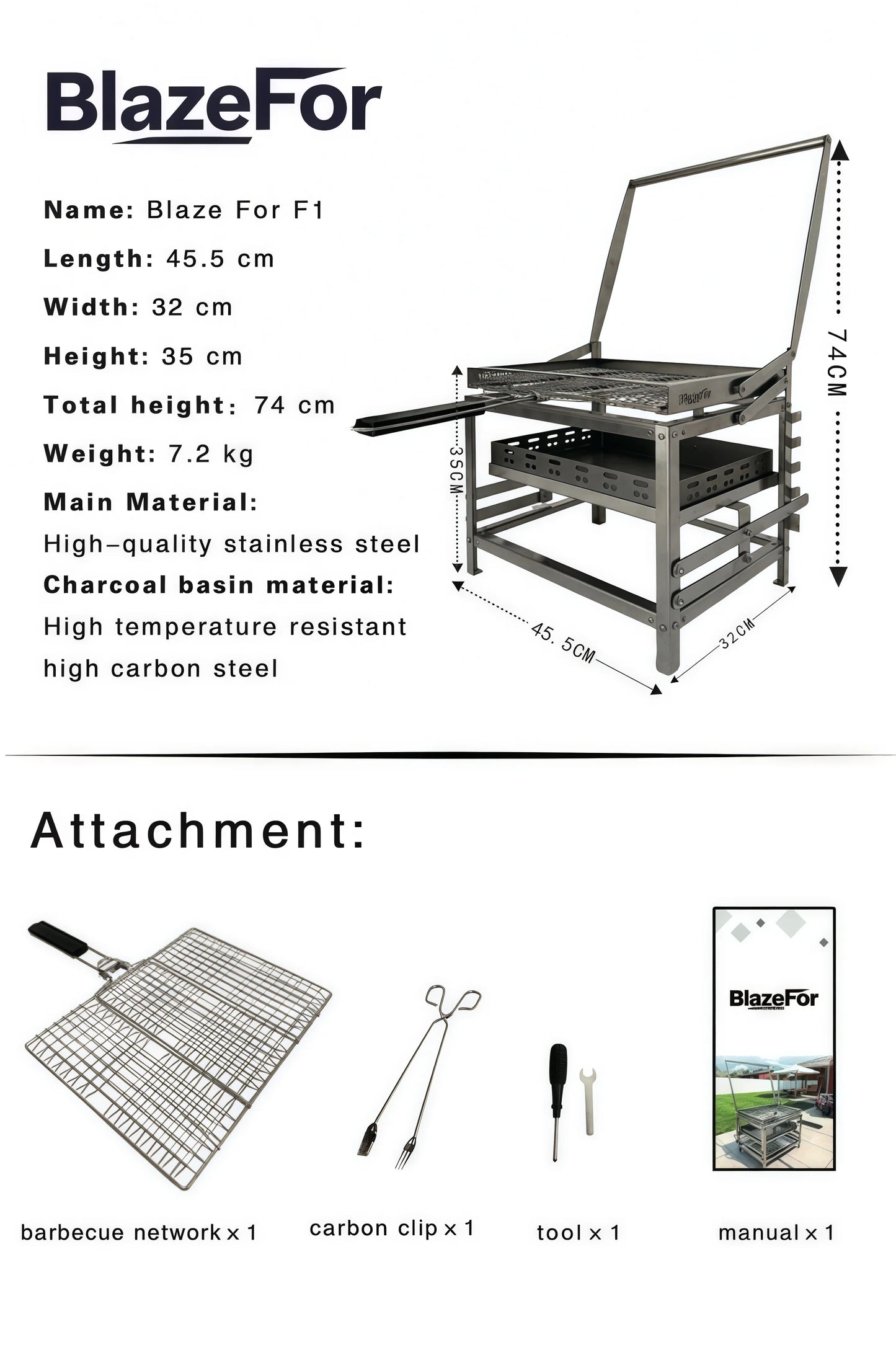 FireWave F1 — Grill Rotatif Inox Premium