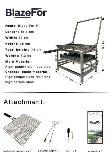 FireWave F1 — Grill Rotatif Inox Premium